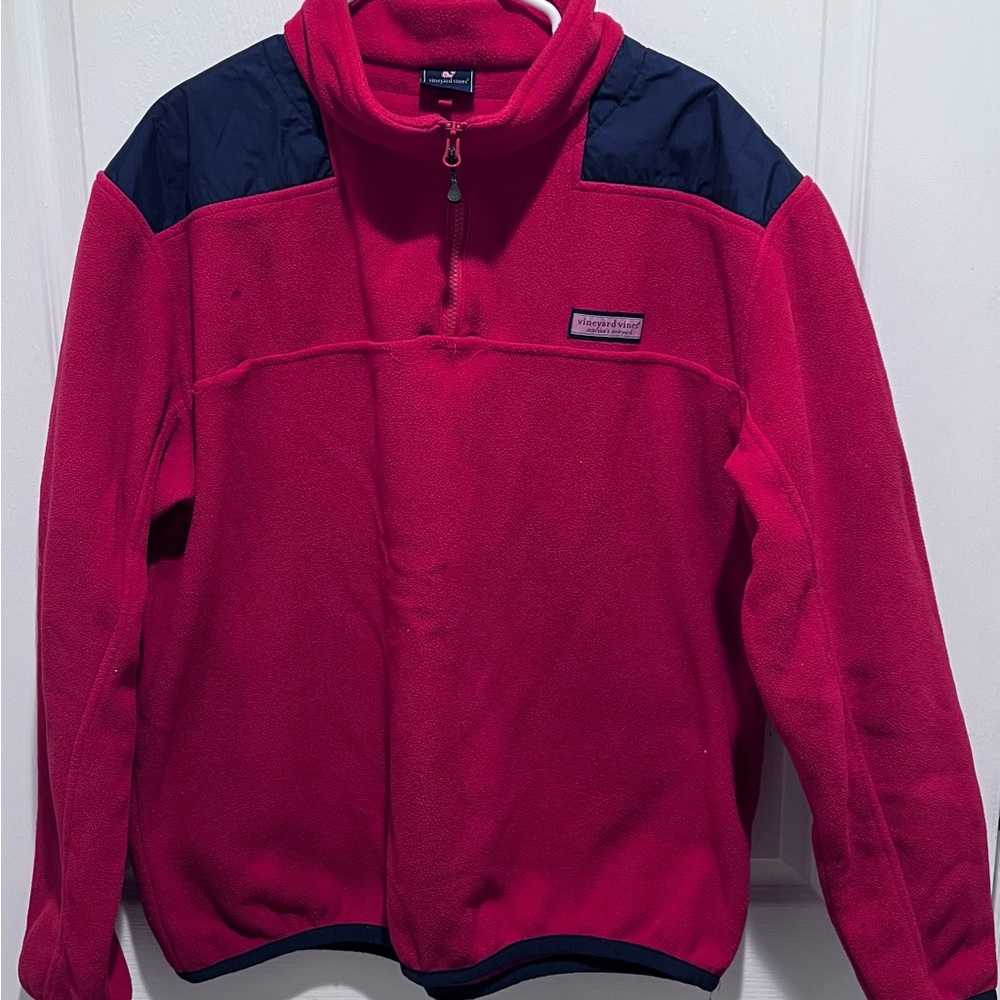 Vineyard Vines Fleece Shep long sleeve jacket Red Nun Men's Size XL